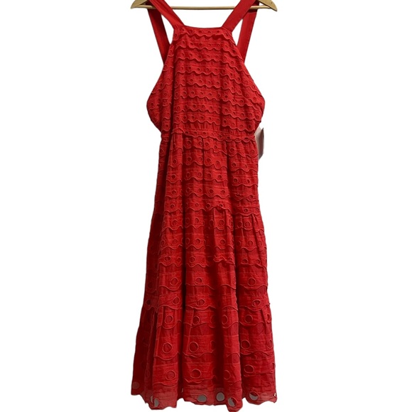 Anthropologie Maeve Eyelet Halter Midi Dress Size 2 - Picture 4 of 12